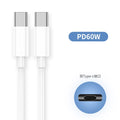 Cabo de Carregamento Rápido USB-C para USB-C PD 60W para Samsung S20, Xiaomi, MacBook Pro, iPad Pro e iPhone